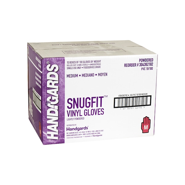 Handgards Handgards Snugfit Lightly Powdered Medium Vinyl Glove, PK1000 304362192 - main